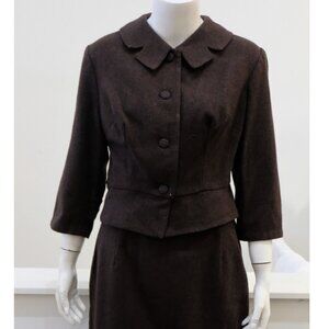 1950's Vintage WOMENS' Wool Suit with 3/4 Sleeves